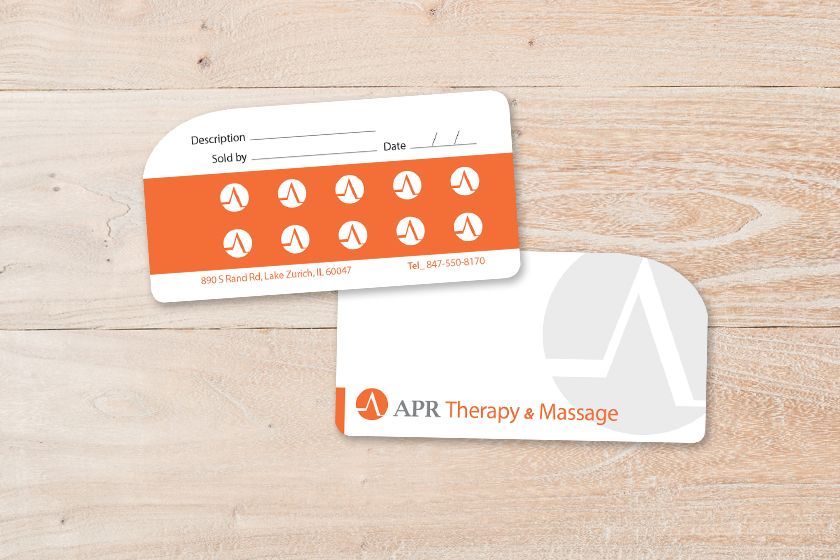 Die Cut Plastic Punch Cards for APR Therapy & Massage