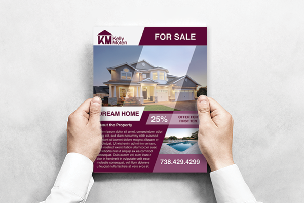 Custom printed mailers for a realty business