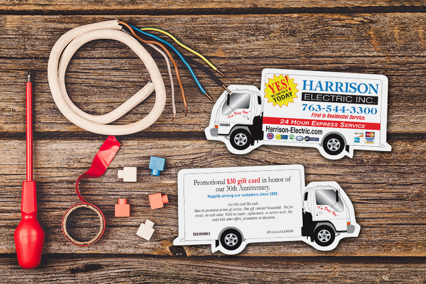 Custom Business Cards in the Shape of a Truck