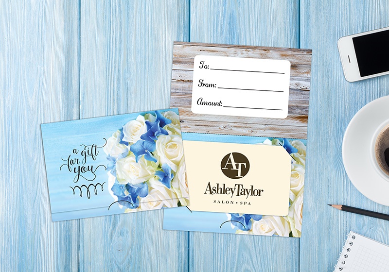 Blue Floral Generic Gift Card Holders