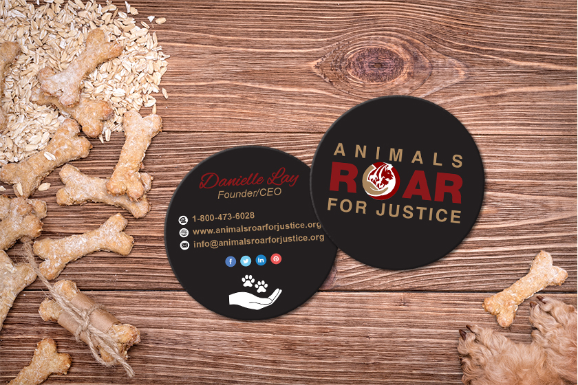 Animals Roar For Justice Circle Business Cards