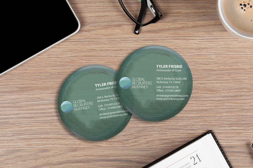 Global Recruiters' McKinney Round Business Cards