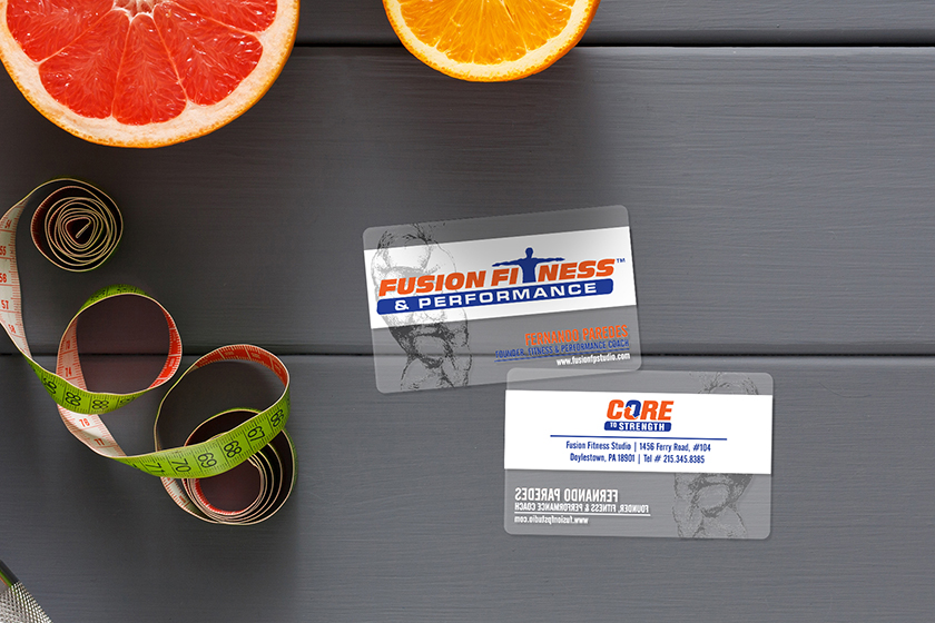 Fusion Fitness & Performance Clear Business Cards
