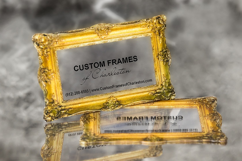 Custom Frames of Charleston Clear Business Cards