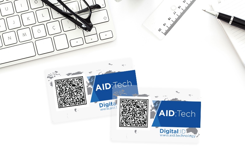 Frosted AID: Tech QR Code Business Cards