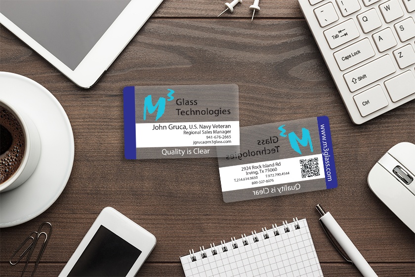 M3 Glass Technologies Clear Business Cards