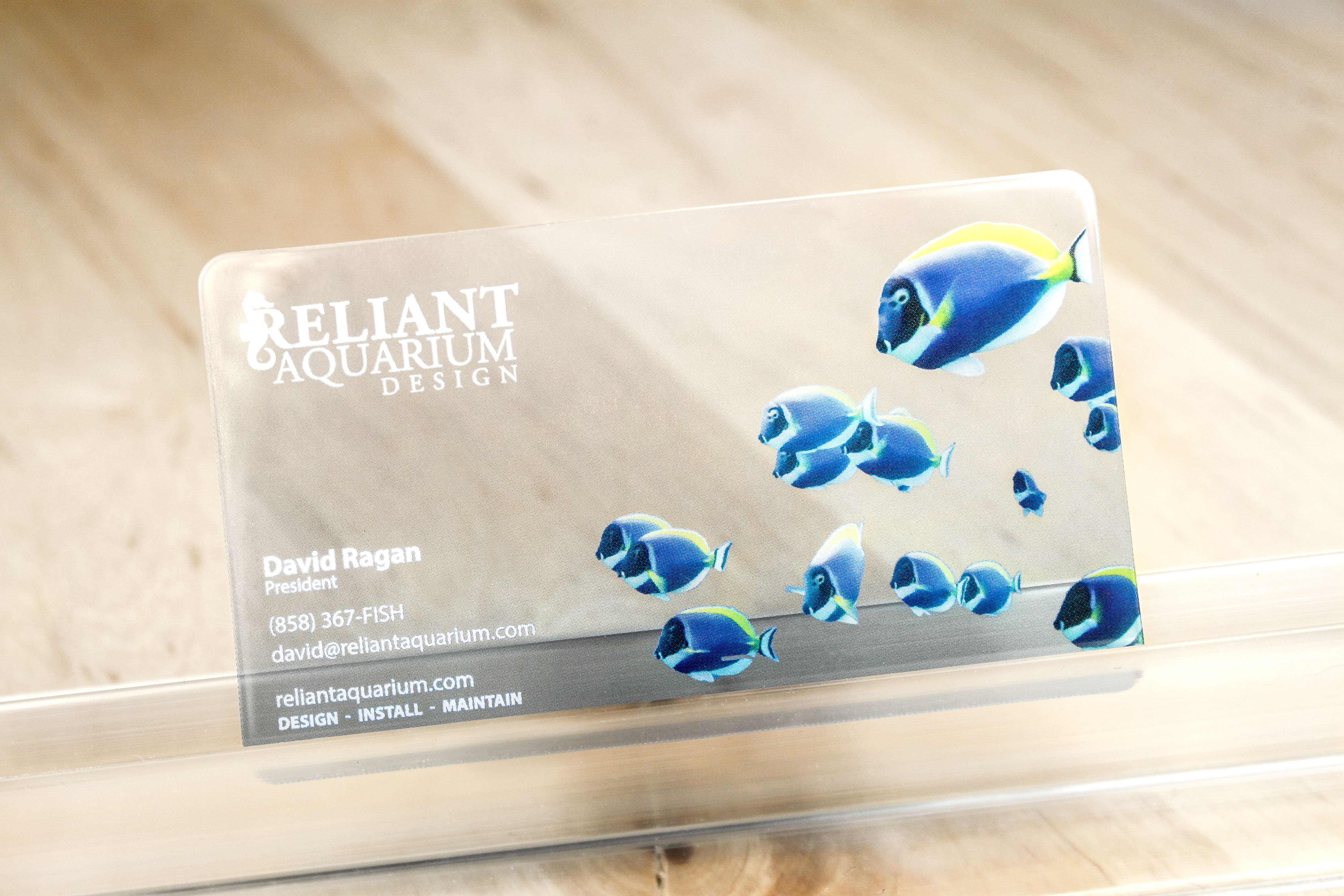 Reliant Aquarium Design Business Cards