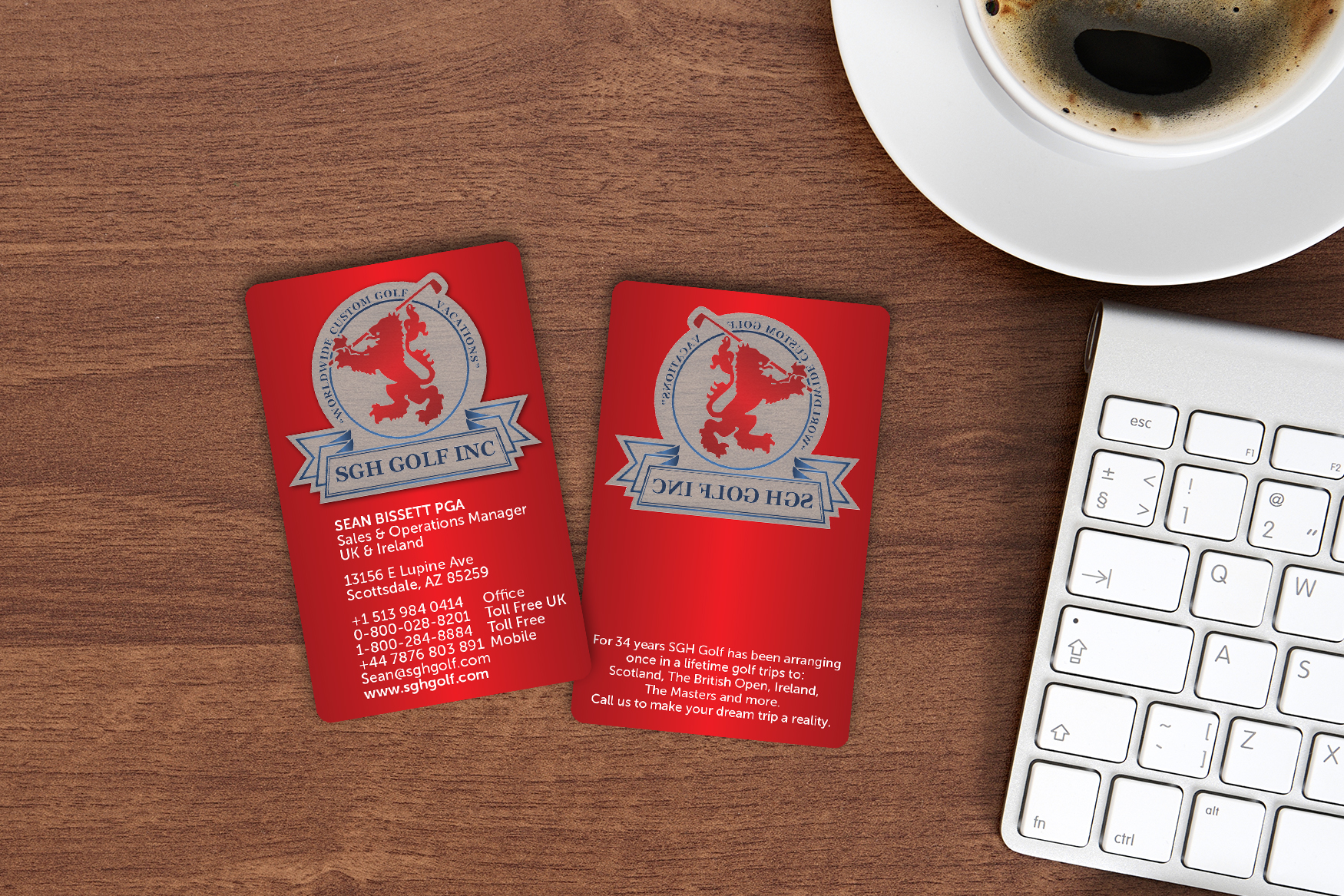 SGH Golf Inc Clear Business Cards