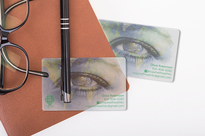 Top Shelf Health Frosted Business Cards