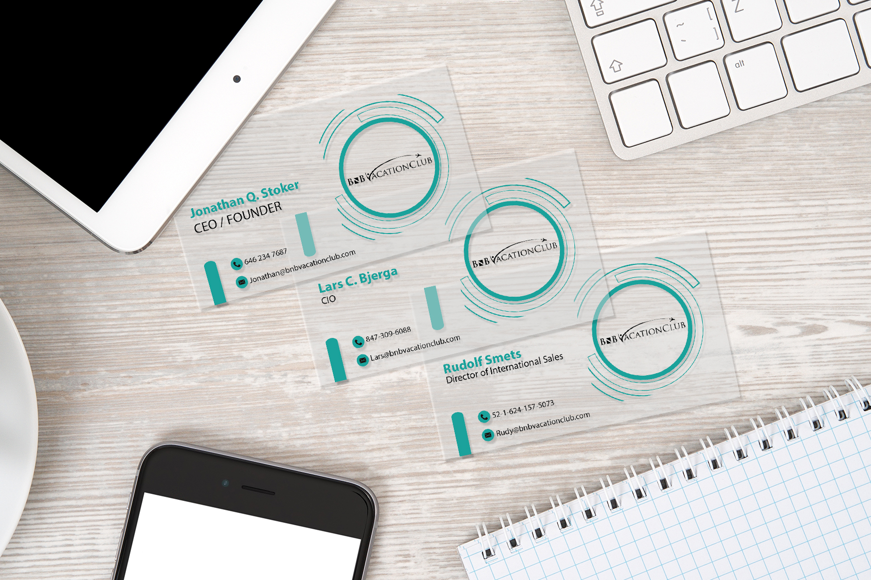 BNB Vacation Club Clear Business Cards