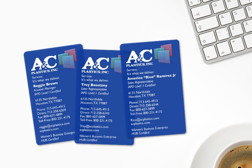 A&C Plastic Clear Business Cards