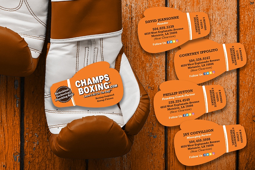 Champs Boxing Custom Business Cards