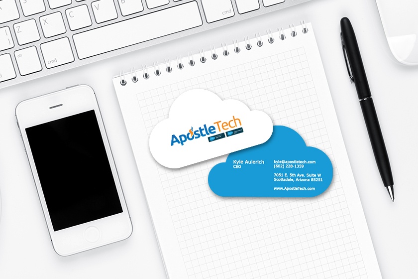 Apostle Tech Die Cut Business Card