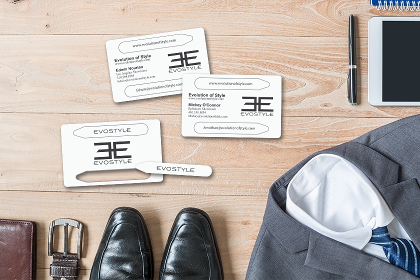 Evolution of Style Die Cut Business Card