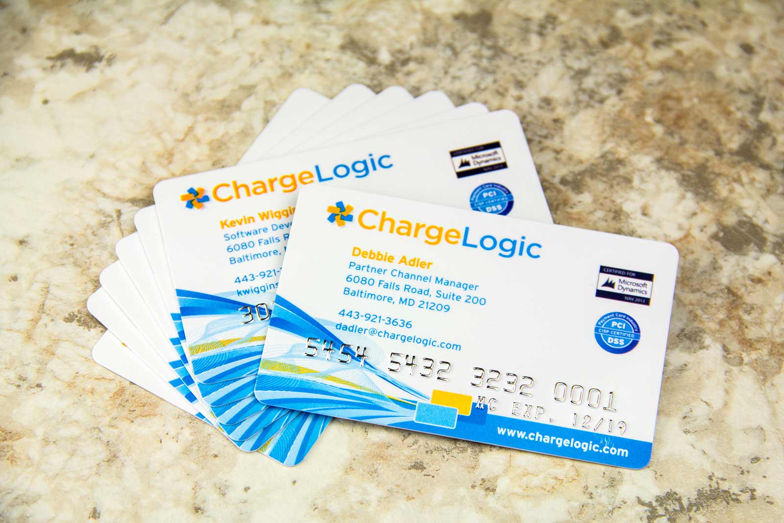 Charge Logic Embossed Business Cards