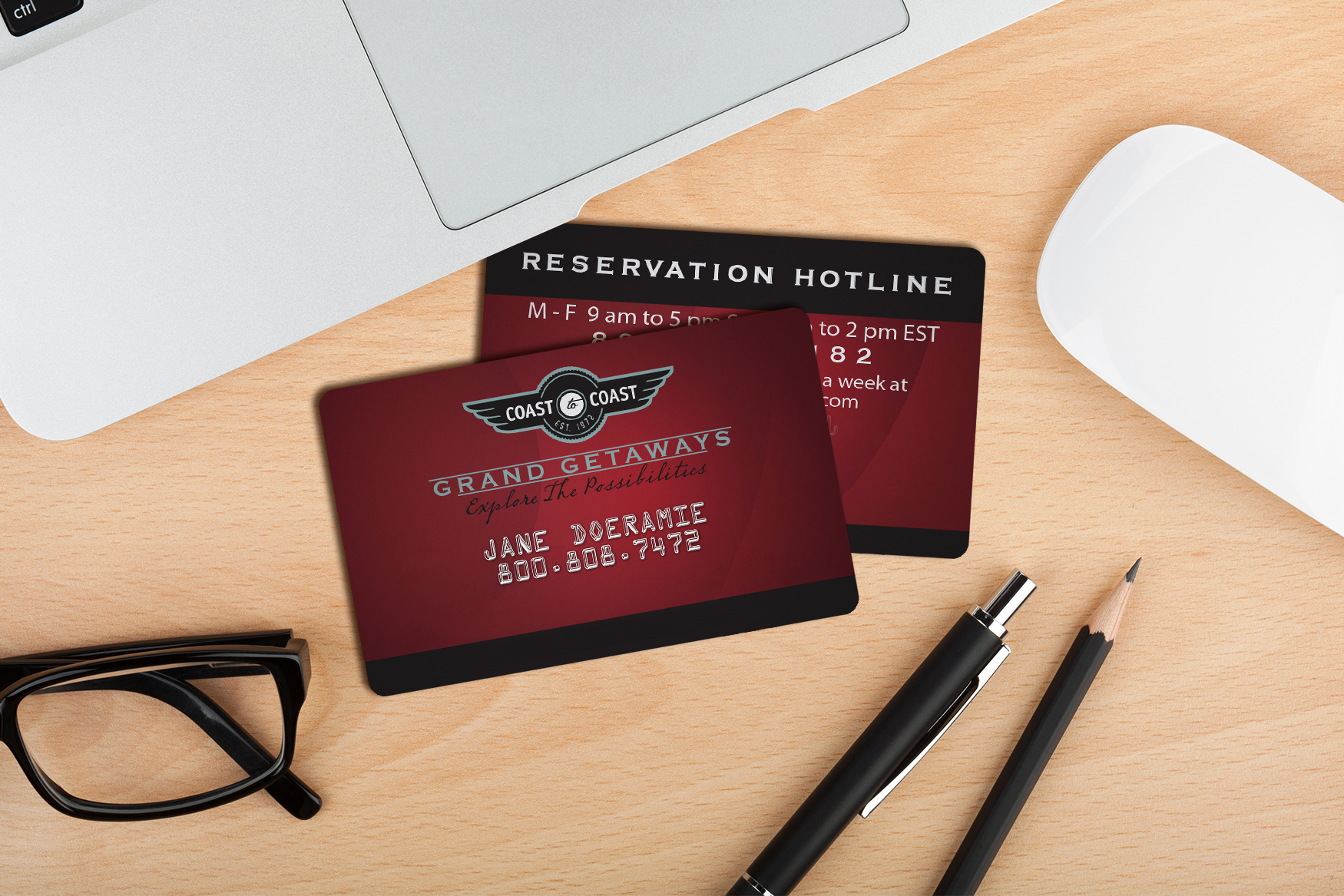 Coast to Coast Embossed Business Card