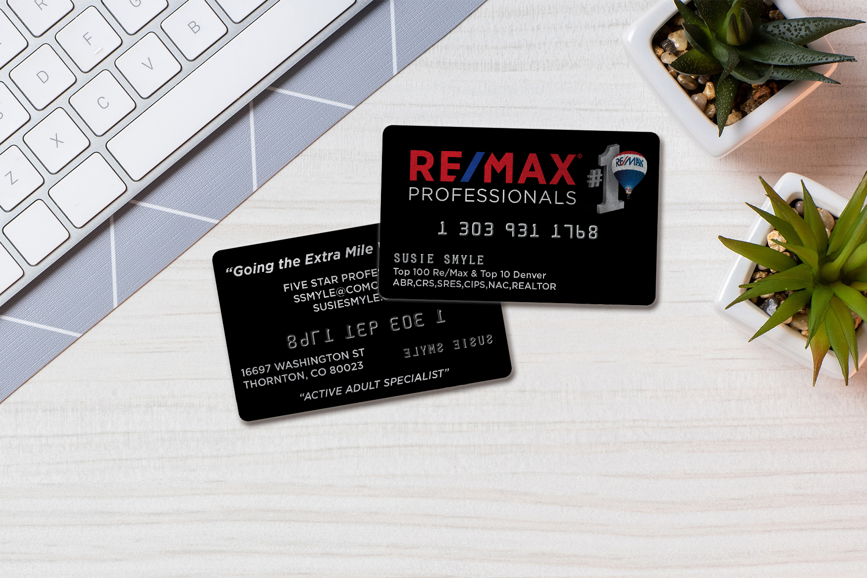RE/MAX Professionals Realtor Embossed Business Cards