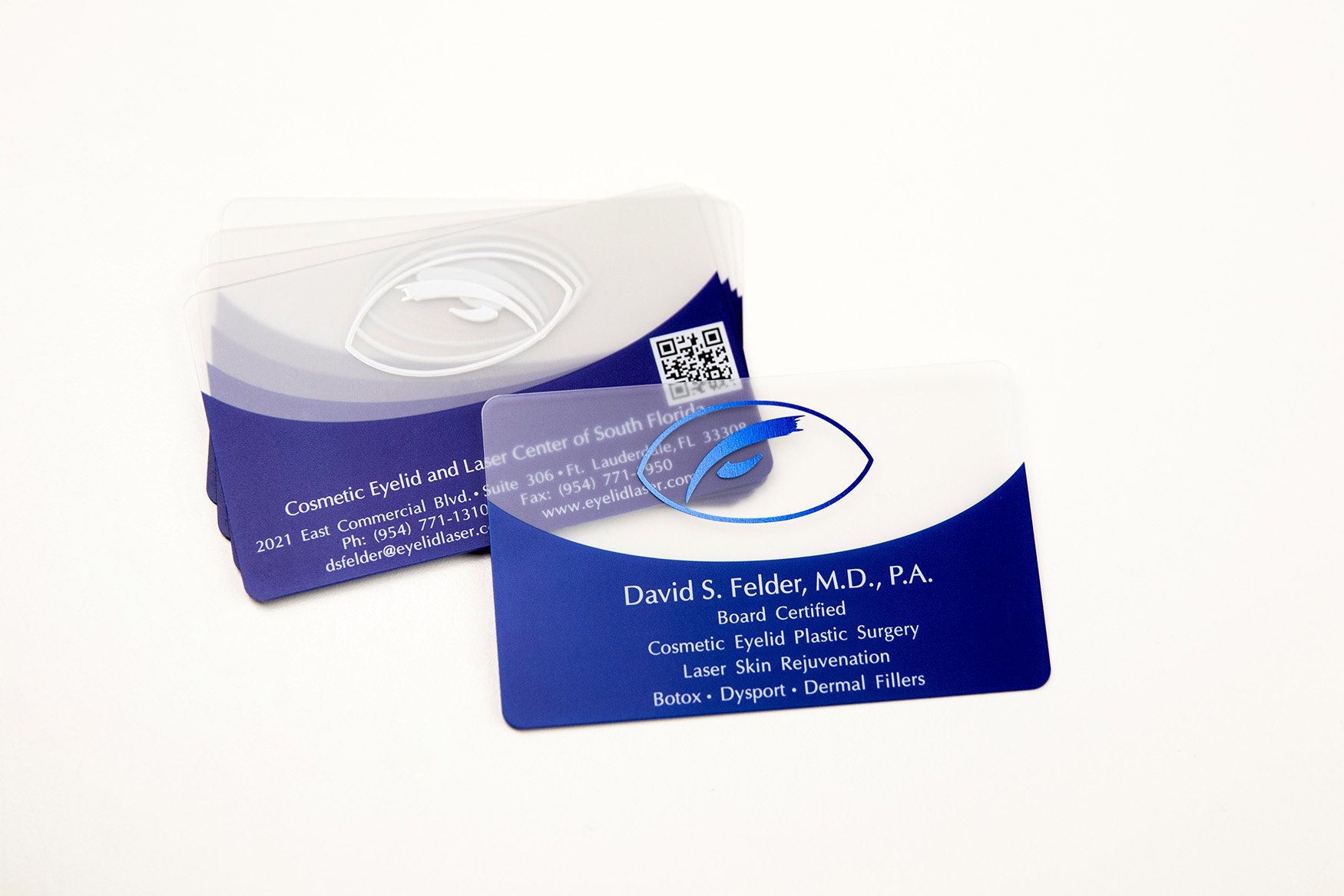 Cosmetic Eyelid and Laser Center of South Florida Frosted Business Cards