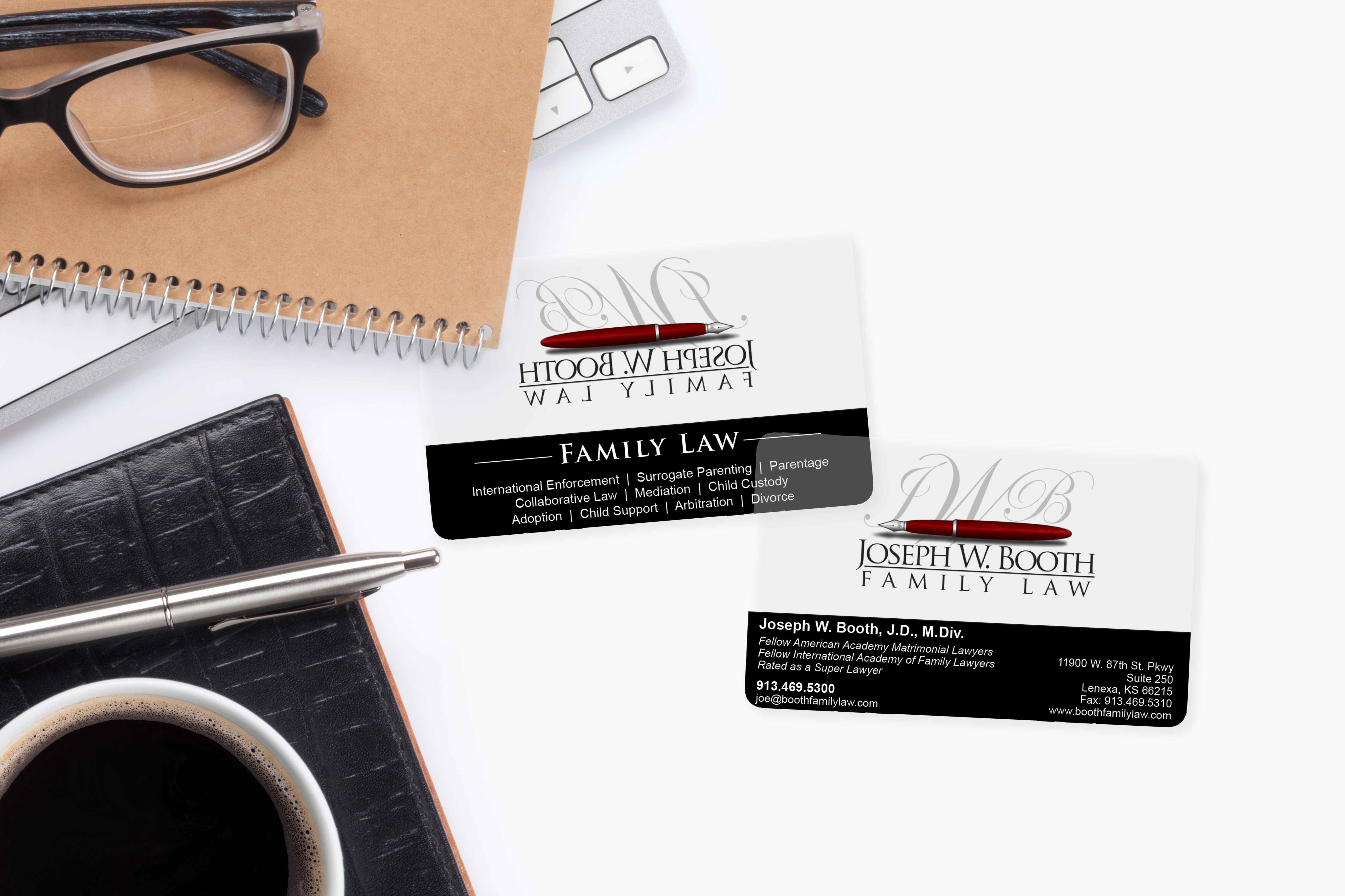 Joseph W. Booth Family Law Business Cards