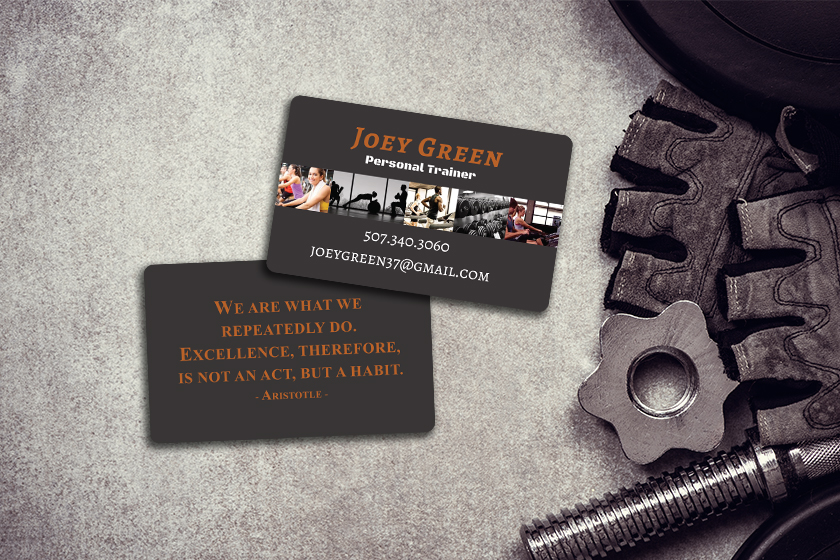 Joey Green Personal Trainer Business Cards