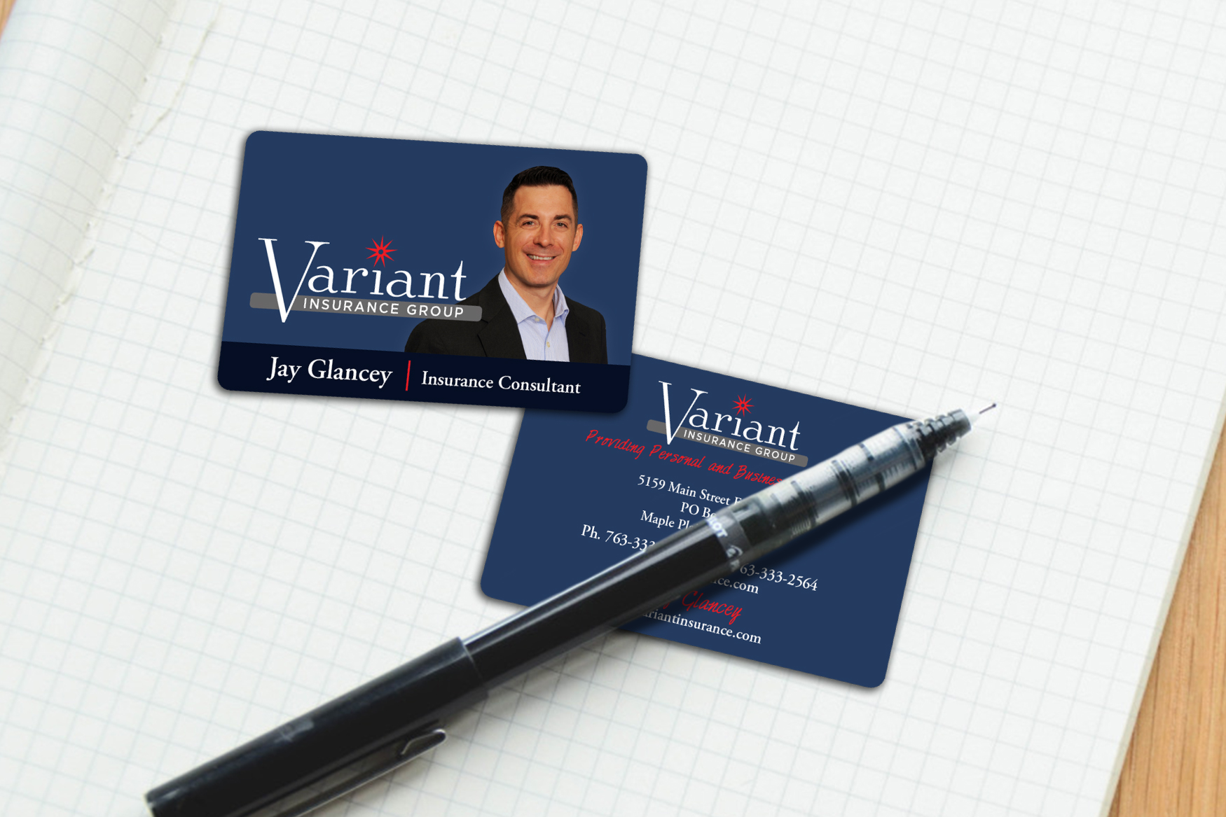 Variant Insurance Group Insurance Business Cards