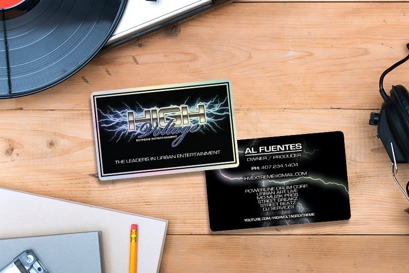 Platinum High Voltage Business Cards