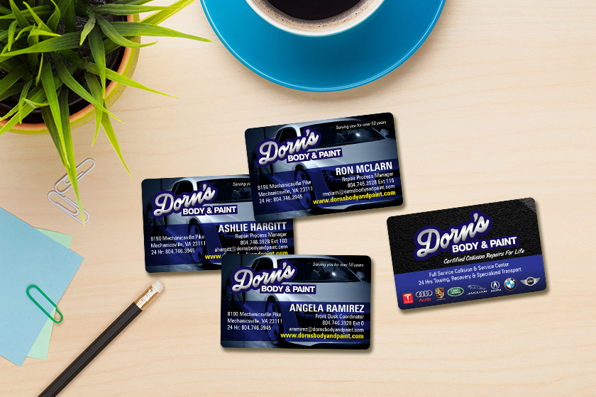 Dorn's Body & Paint Automotive Business Cards