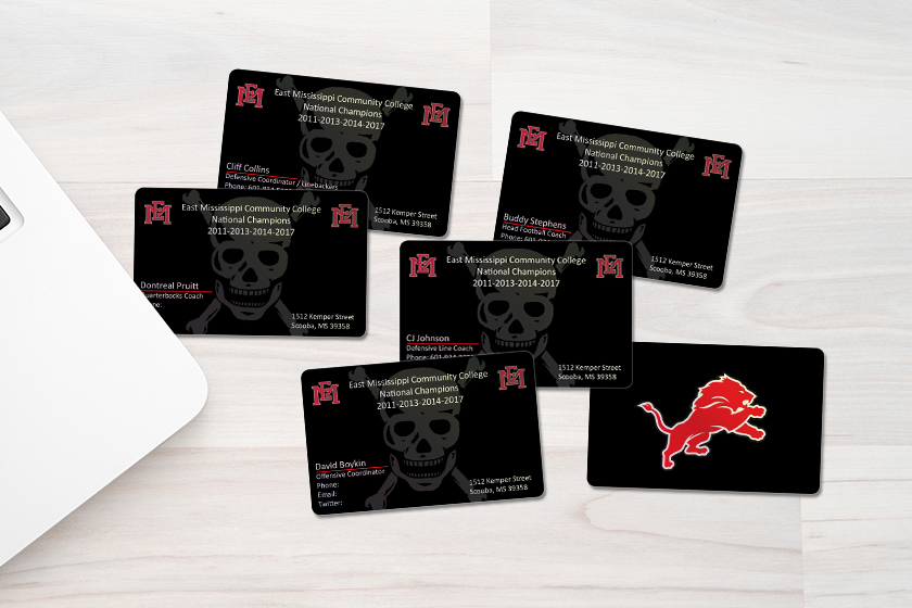 East Mississippi Community College Football Coach Business Cards