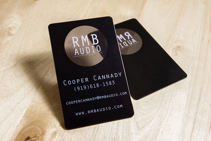 RMB Audio Clear Plastic Business Cards