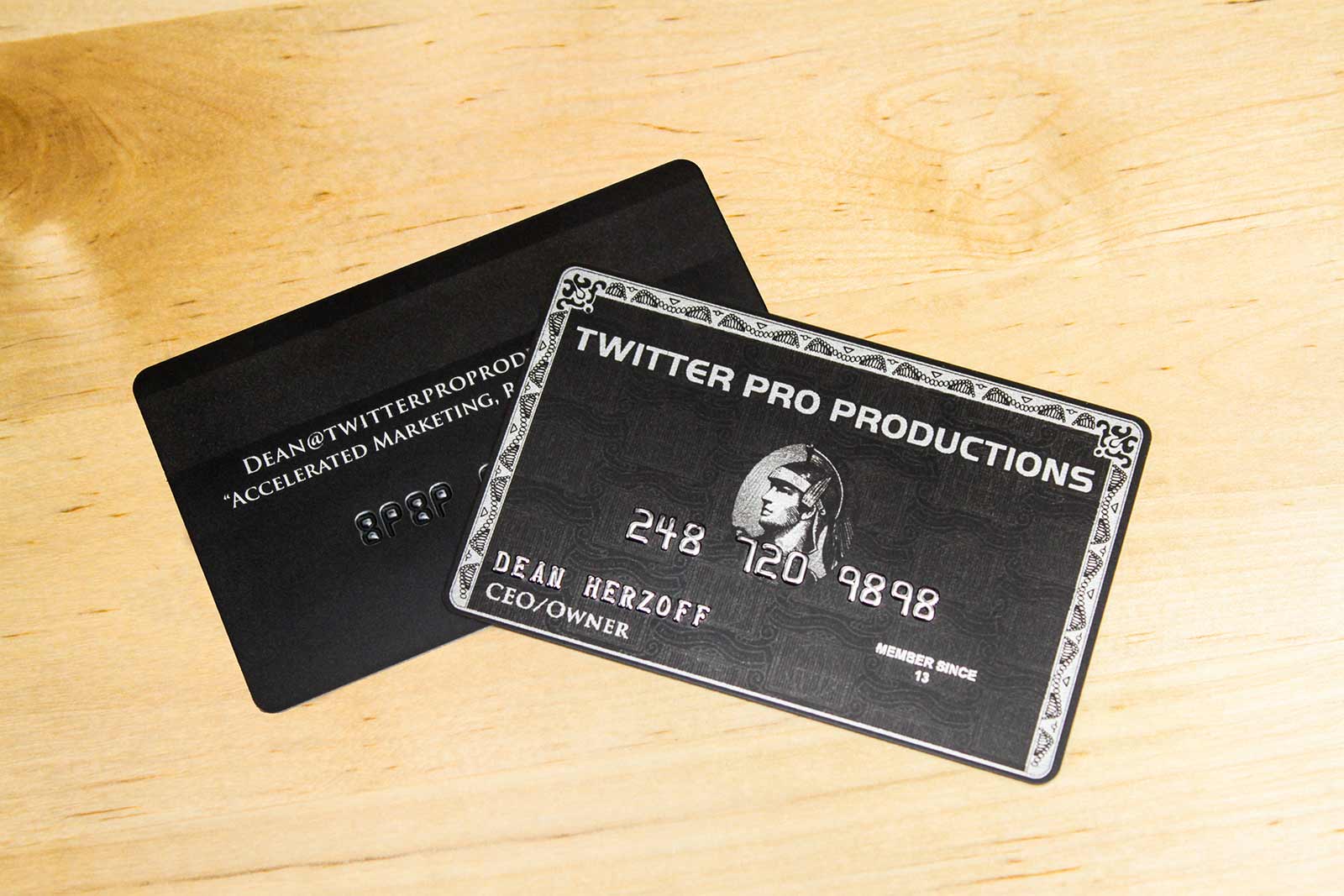 Twitter Pro Productions Embossed CEO Business Cards