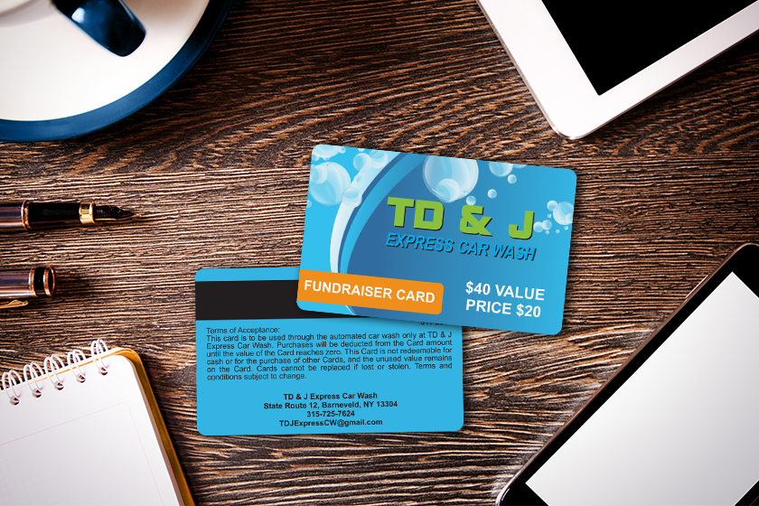 TD & J Express Car Wash Fundraiser Cards