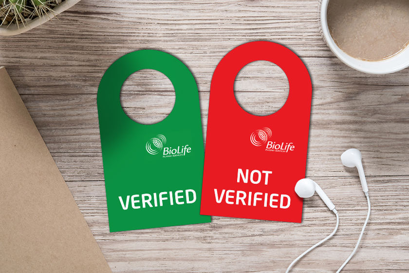 BioLife Plasma Service Verified Tags