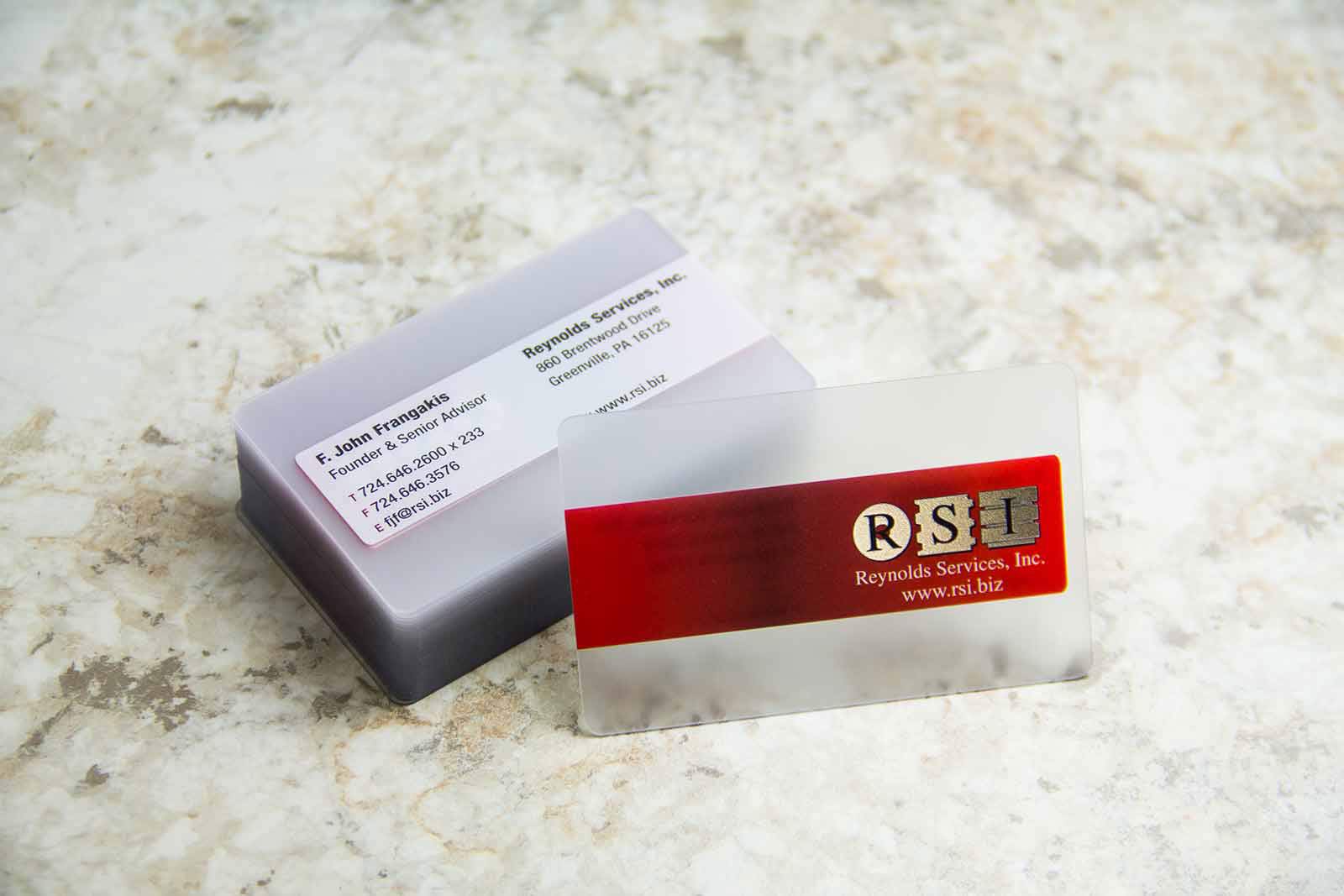 Reynolds Services, Inc. Frosted Business Cards