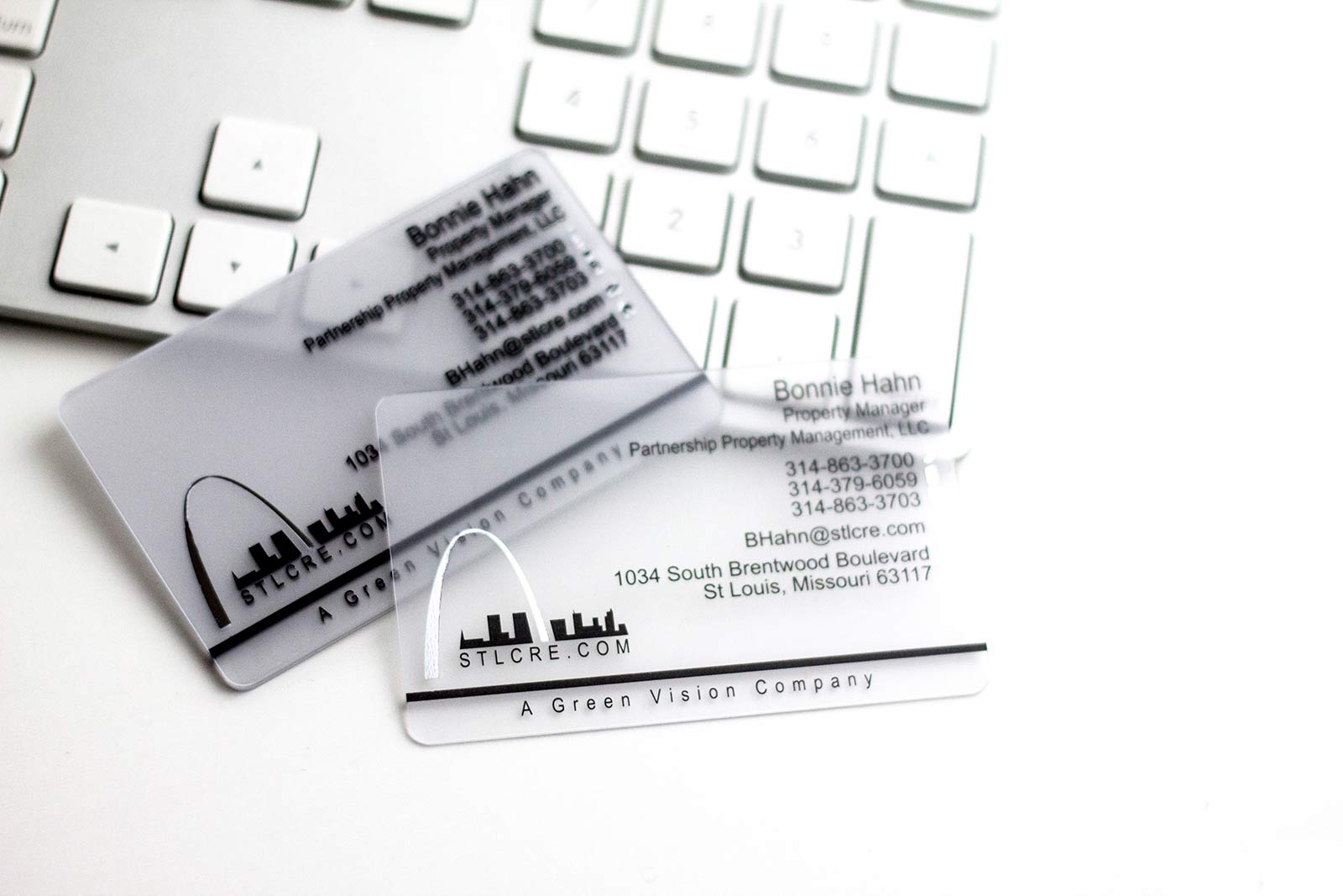 STLCRE.COM Frosted Business Cards