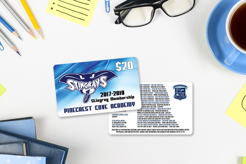 Pinecrest Cove Academy Stingray Membership Card
