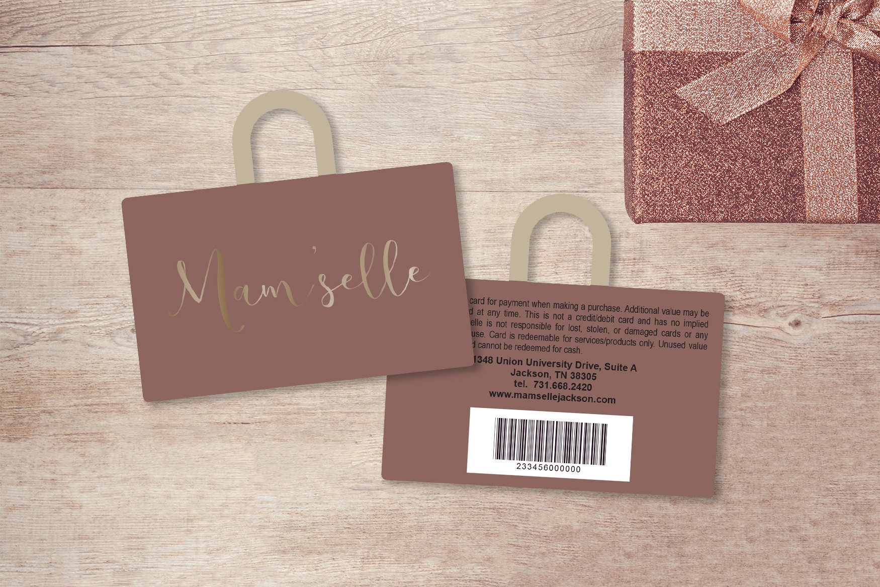 Mam'selle Bag Shaped Die Cut Gift Cards