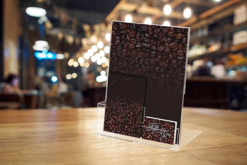 Gift For You Coffee Gift Cards with Acrylic Display Stand