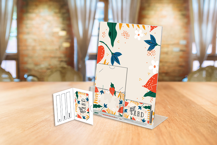Generic Floral Gift Cards with Gift Card Holders and Acrylic Display Stand