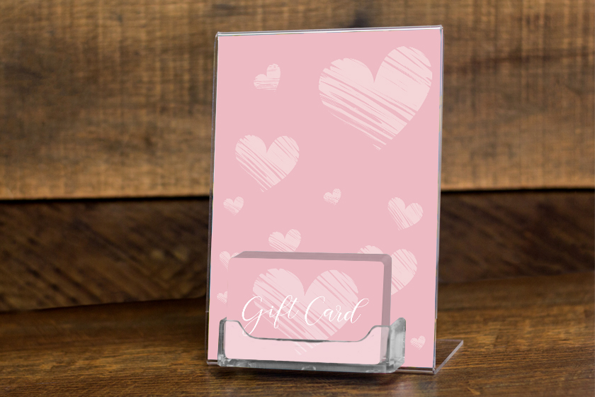 Heart Gift Cards in Acrylic Display Stand