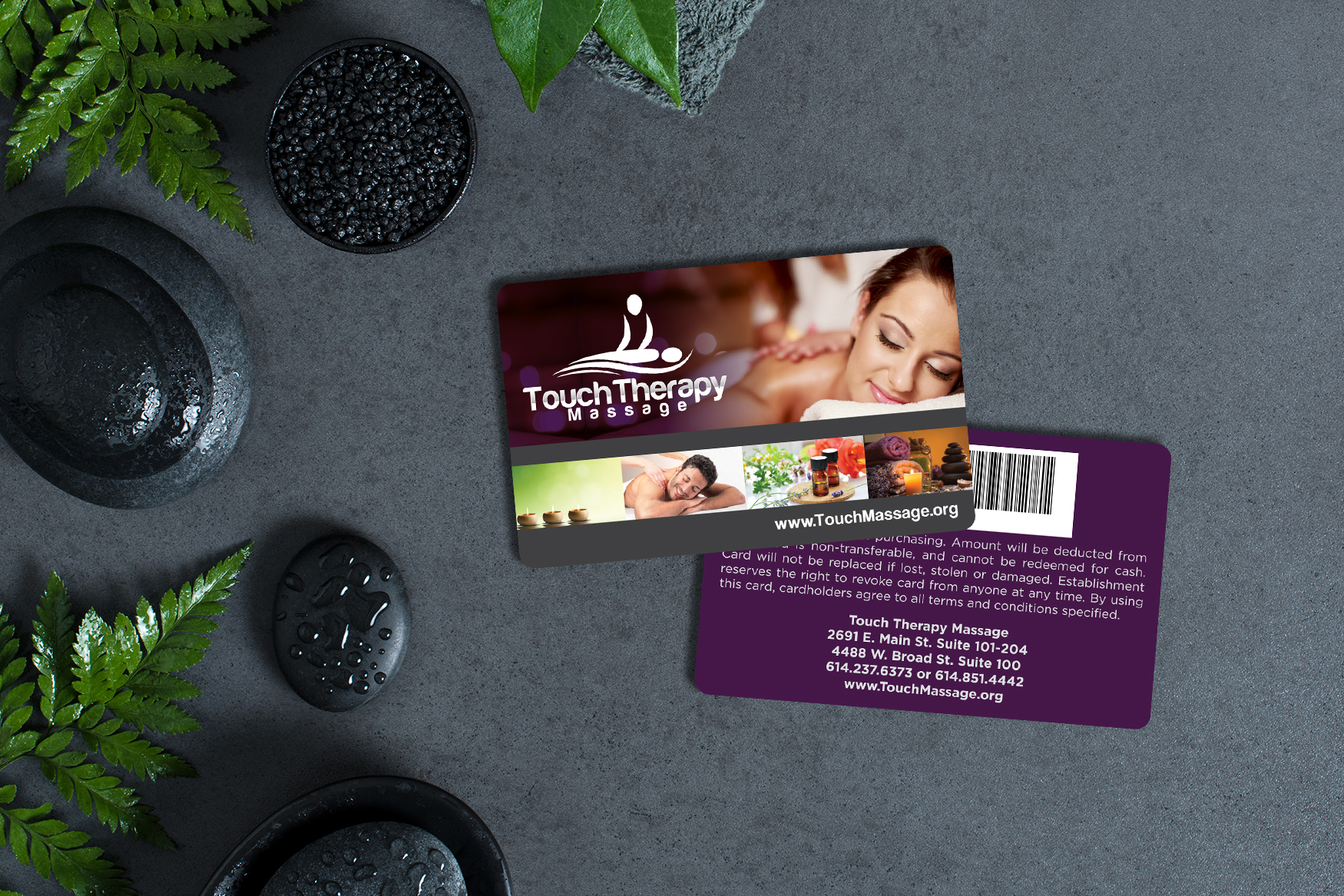 Touch therapy massage gift cards
