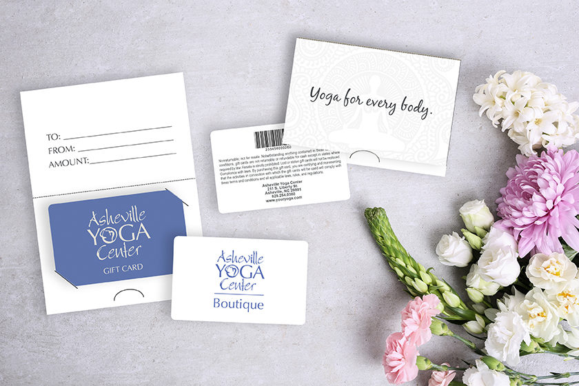 Asheville Yoga Center Gift Cards and Custom Holder