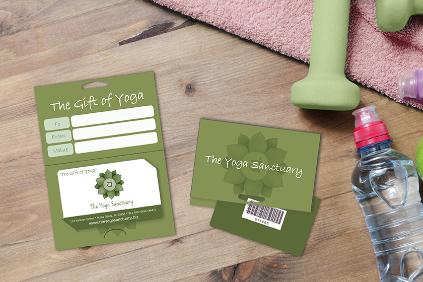 The Yoga Sanctuary Gift Cards with Gift Card Holders
