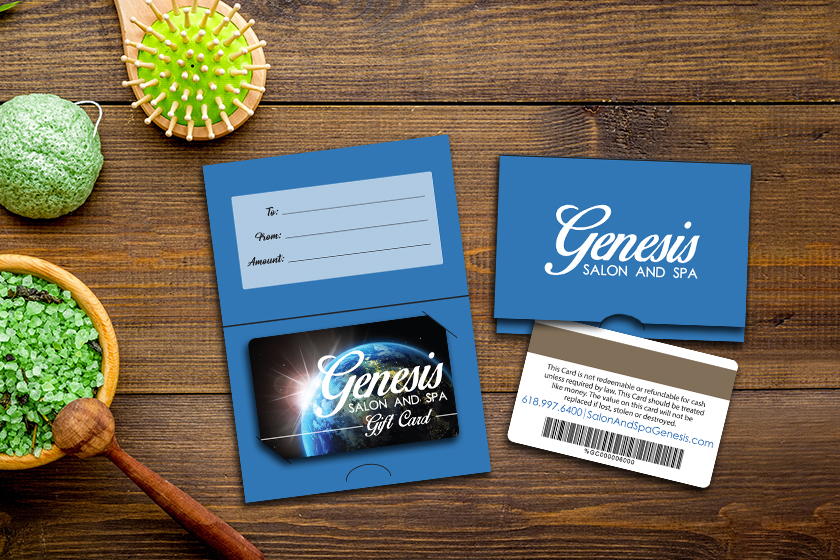 Genesis Salon and Spa Gift Cards with Custom Gift Card Holders