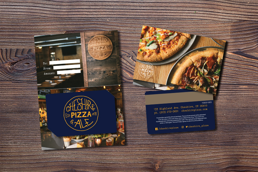 Cheshire Pizza & Ale Gift Cards and Custom Gift Card Holders