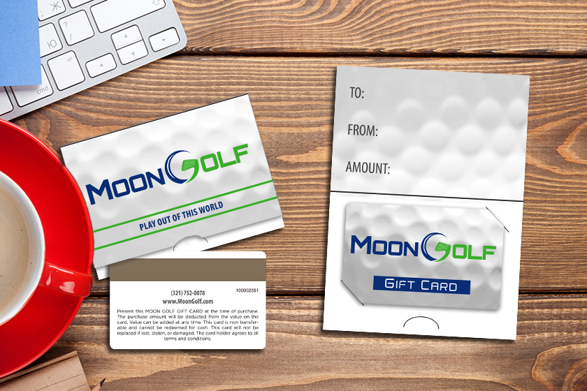 Moon Golf Course Gift Cards with Custom Gift Card Holders