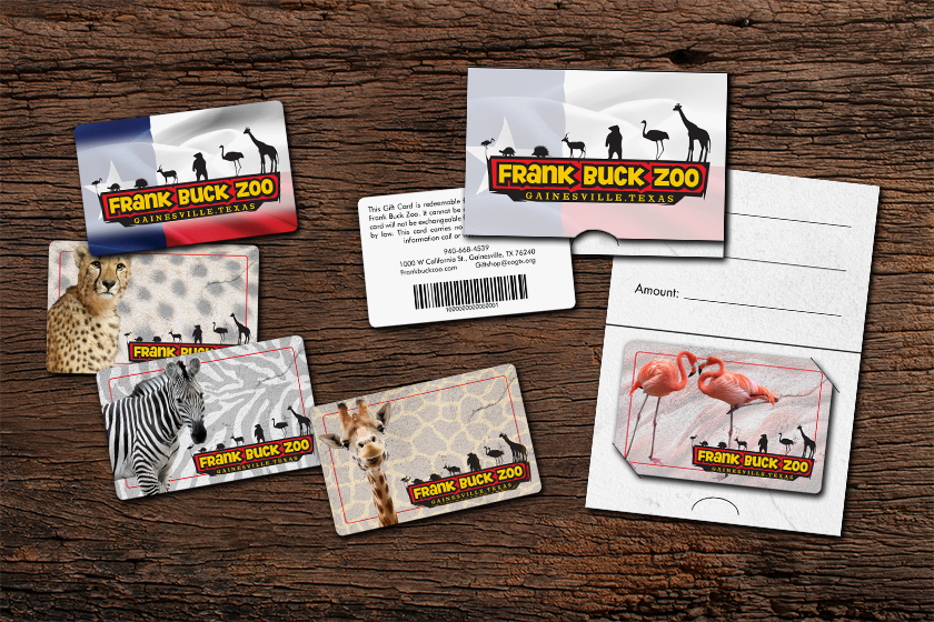 Frank Buck Zoo Gift Cards with Barcode and Custom Gift Card Holders