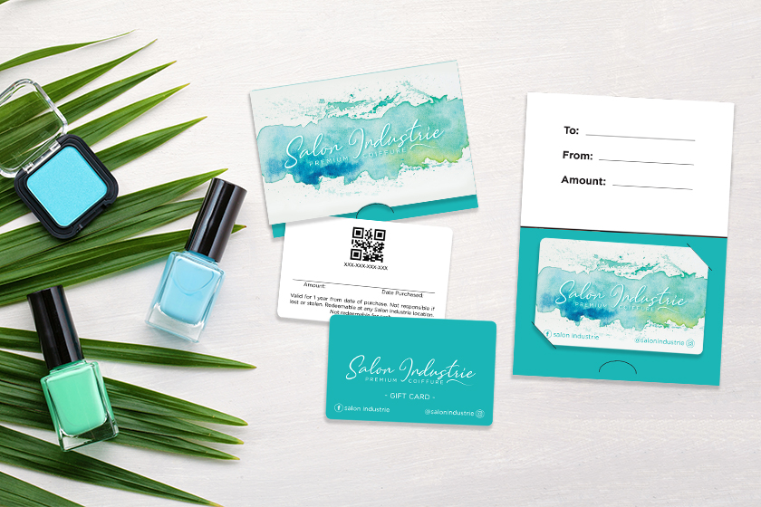 Salon Industries Gift Cards with Matching Gift Card Holders