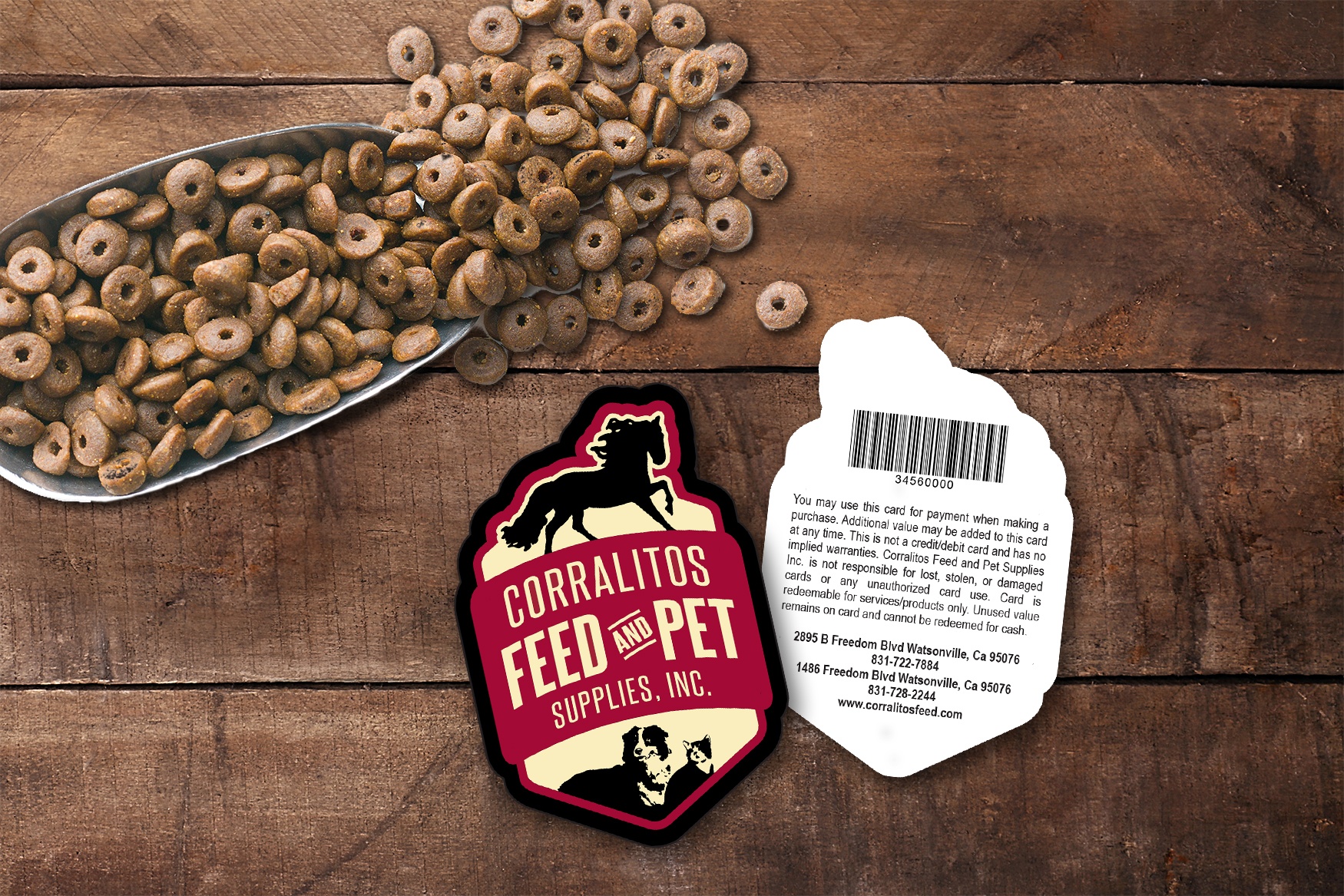 Corralitos Feed and Pet Supplies Die Cut Gift Cards