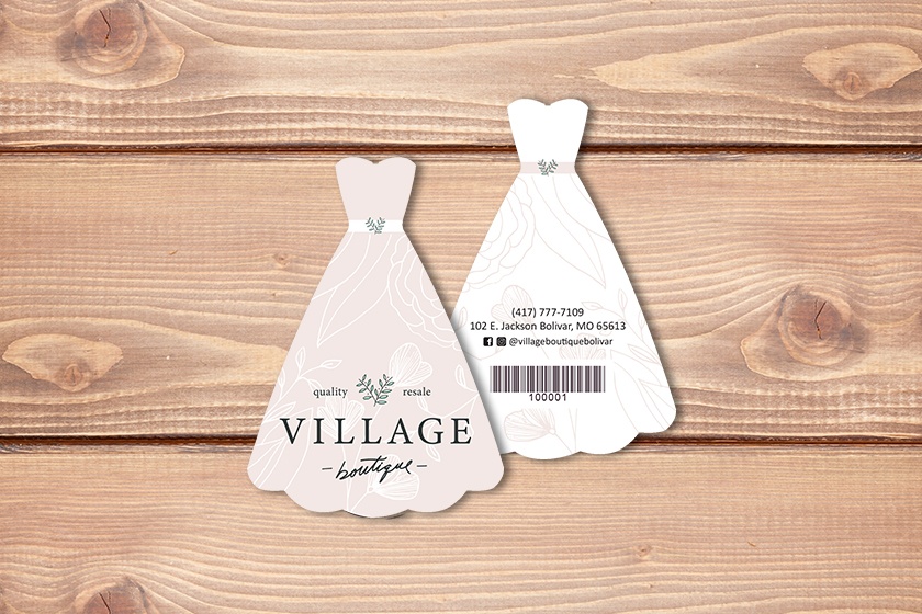Village Boutique Die Cut Gift Cards