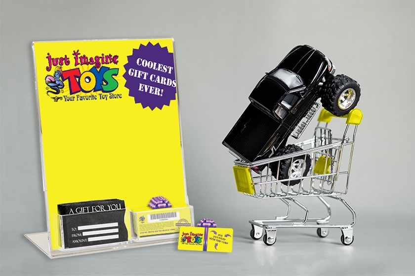 Just Imagine Toys Present Shaped Gift Cards